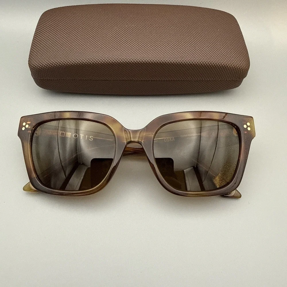 Otis OSKA Sunglasses|Trans Tortoise Haze- Brown Polarized Mineral Glass Lens HOT